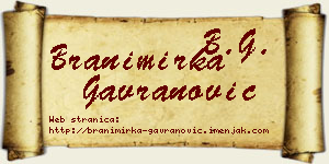 Branimirka Gavranović vizit kartica